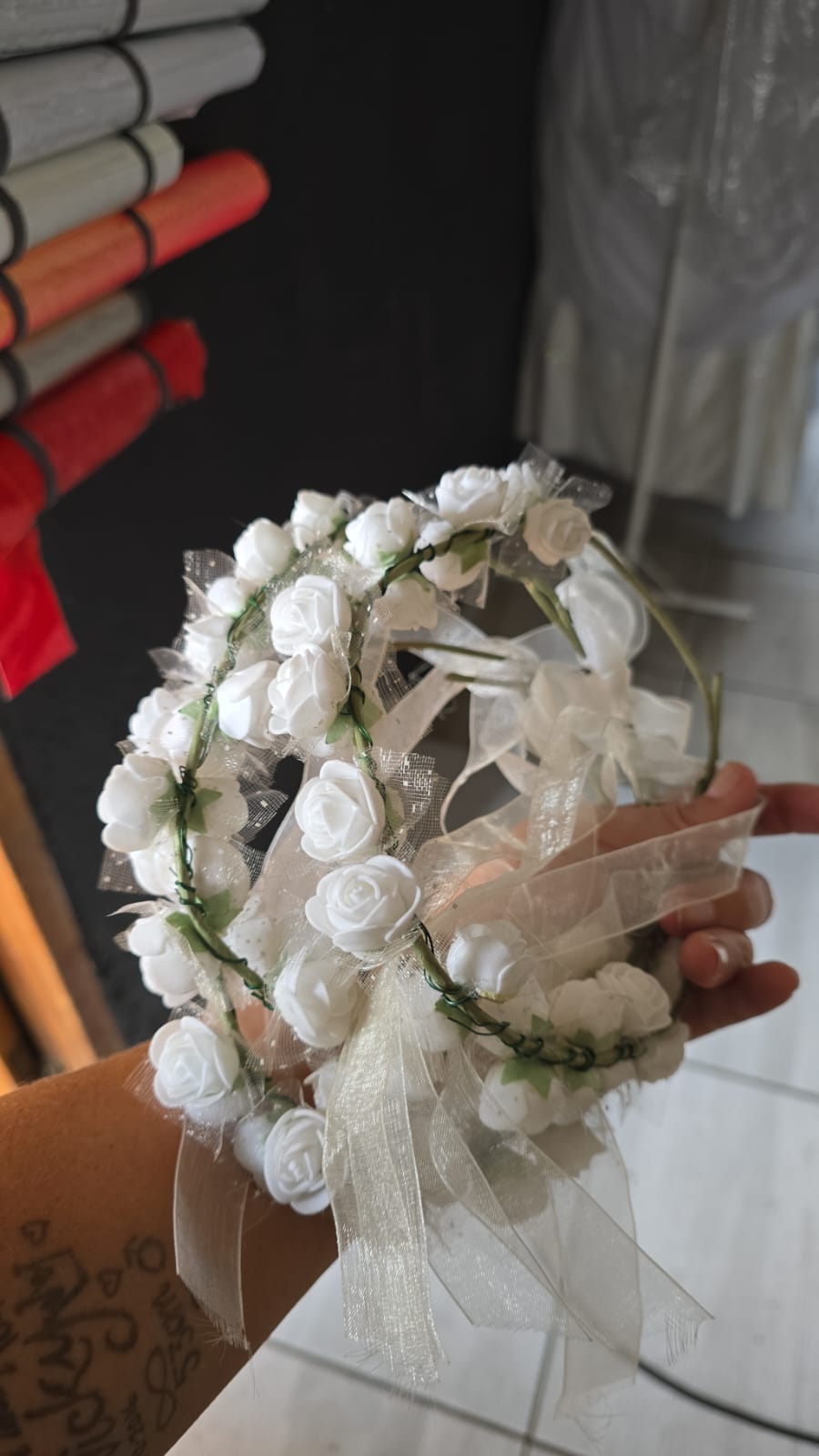 Girls' White Flower Headband