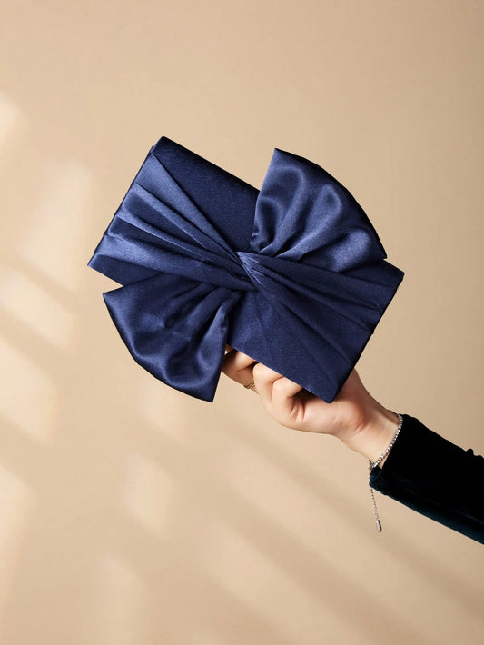 Satin Bow Fancy Clutch Bag