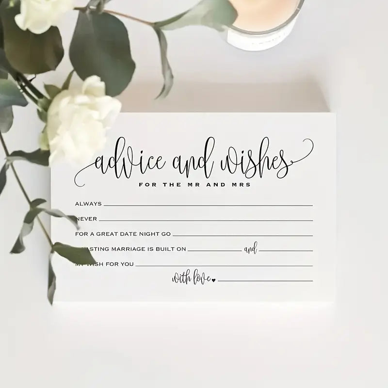 25pc Advice Cards For The Newlyweds