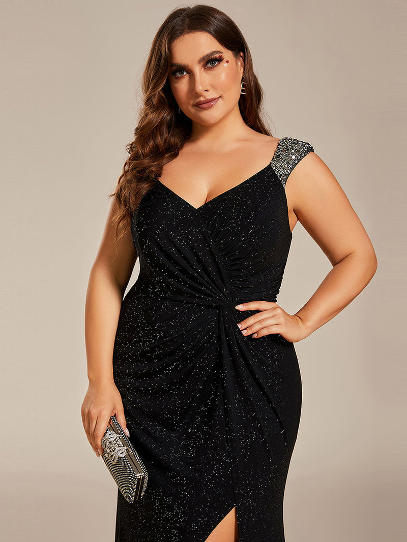 Plus Size Glitter Evening Dress