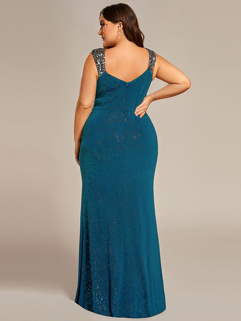 Plus Size Glitter Evening Dress
