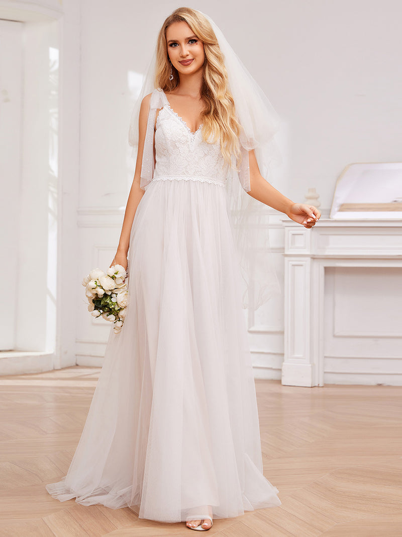 Lace Tulle Empire Waist Wedding Dress