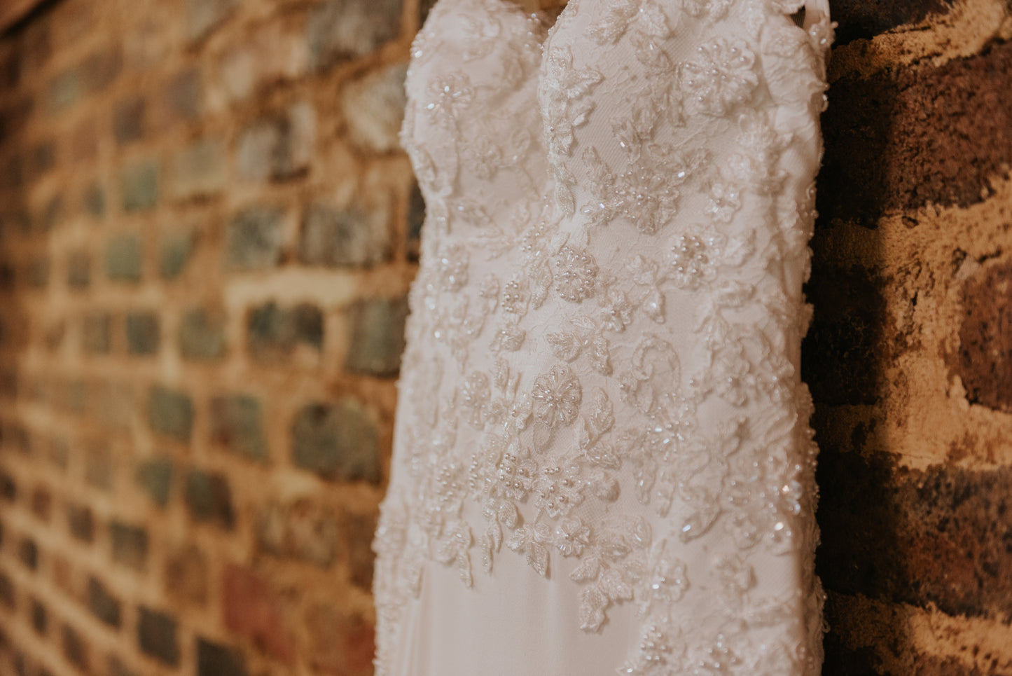Satin-Crepe Gown with Delicate Beaded Detail
