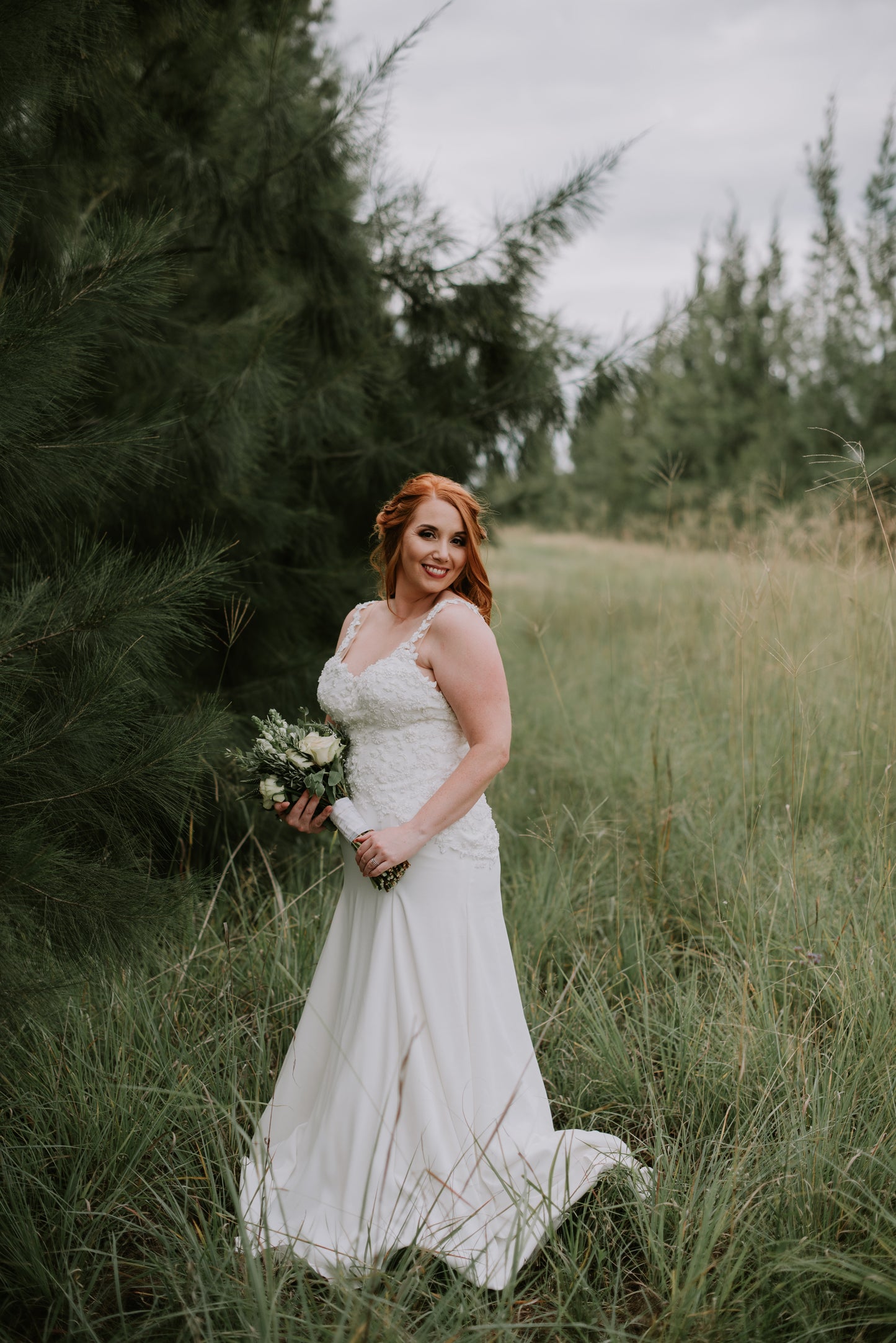 Satin-Crepe Gown with Delicate Beaded Detail