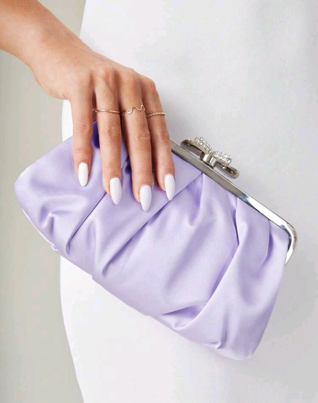 Medium Ruched Bag Rhinestone