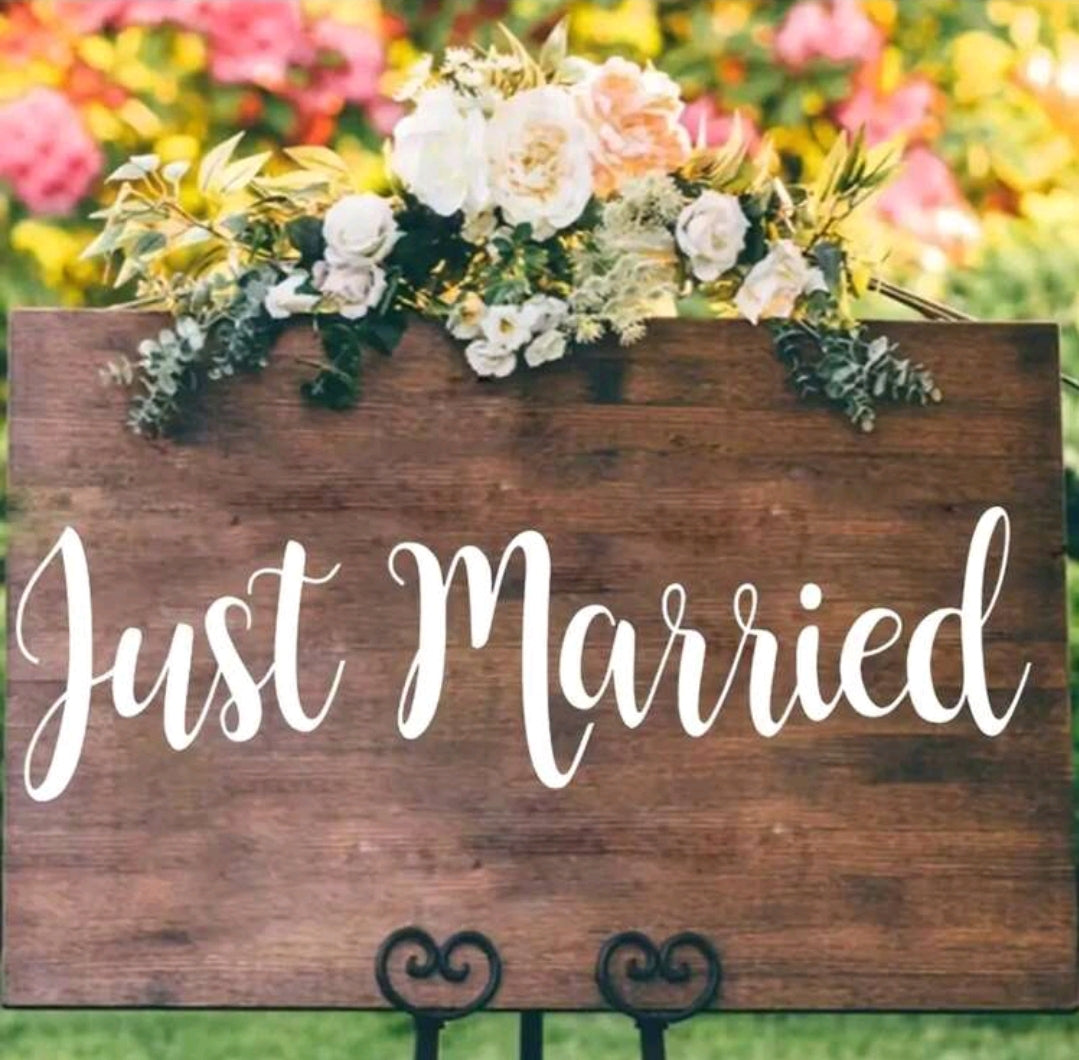 Just Married Wedding Car Sticker Decal