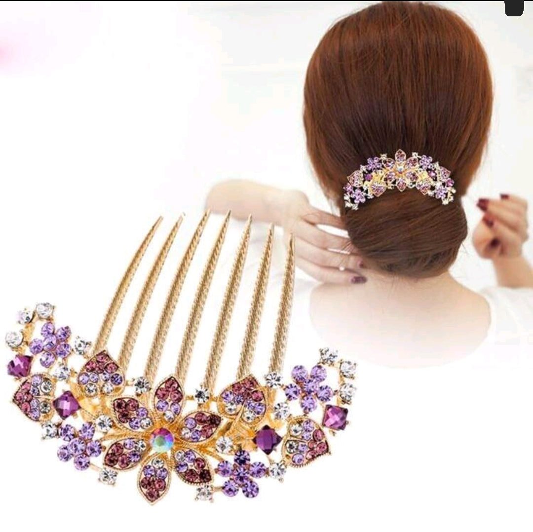 Seven-Prong Hair Comb Purple