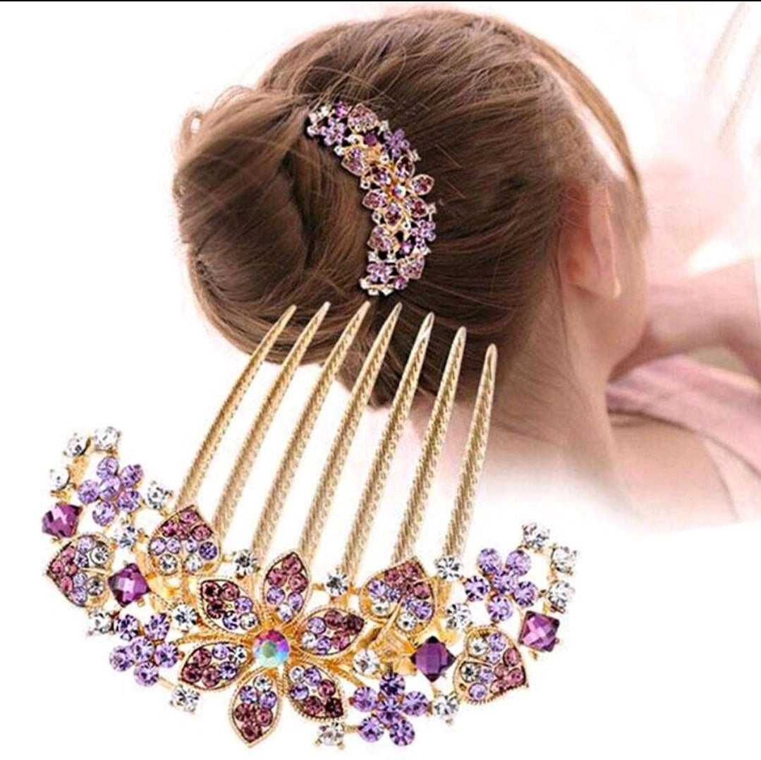 Seven-Prong Hair Comb Purple