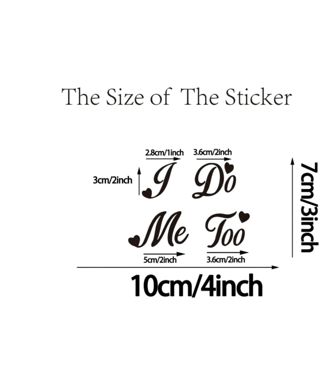 I Do/Me Too - Wedding Decoration Sticker