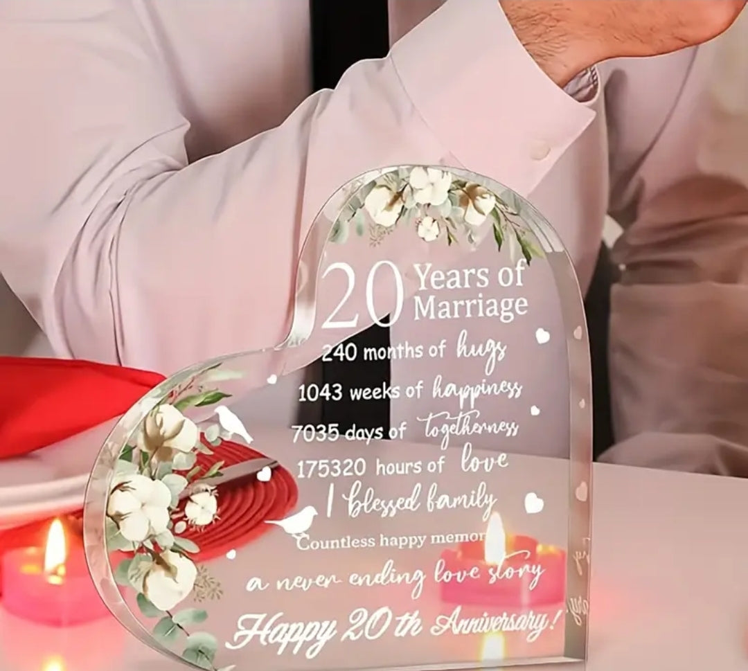 20th Anniversary Plaque Gift