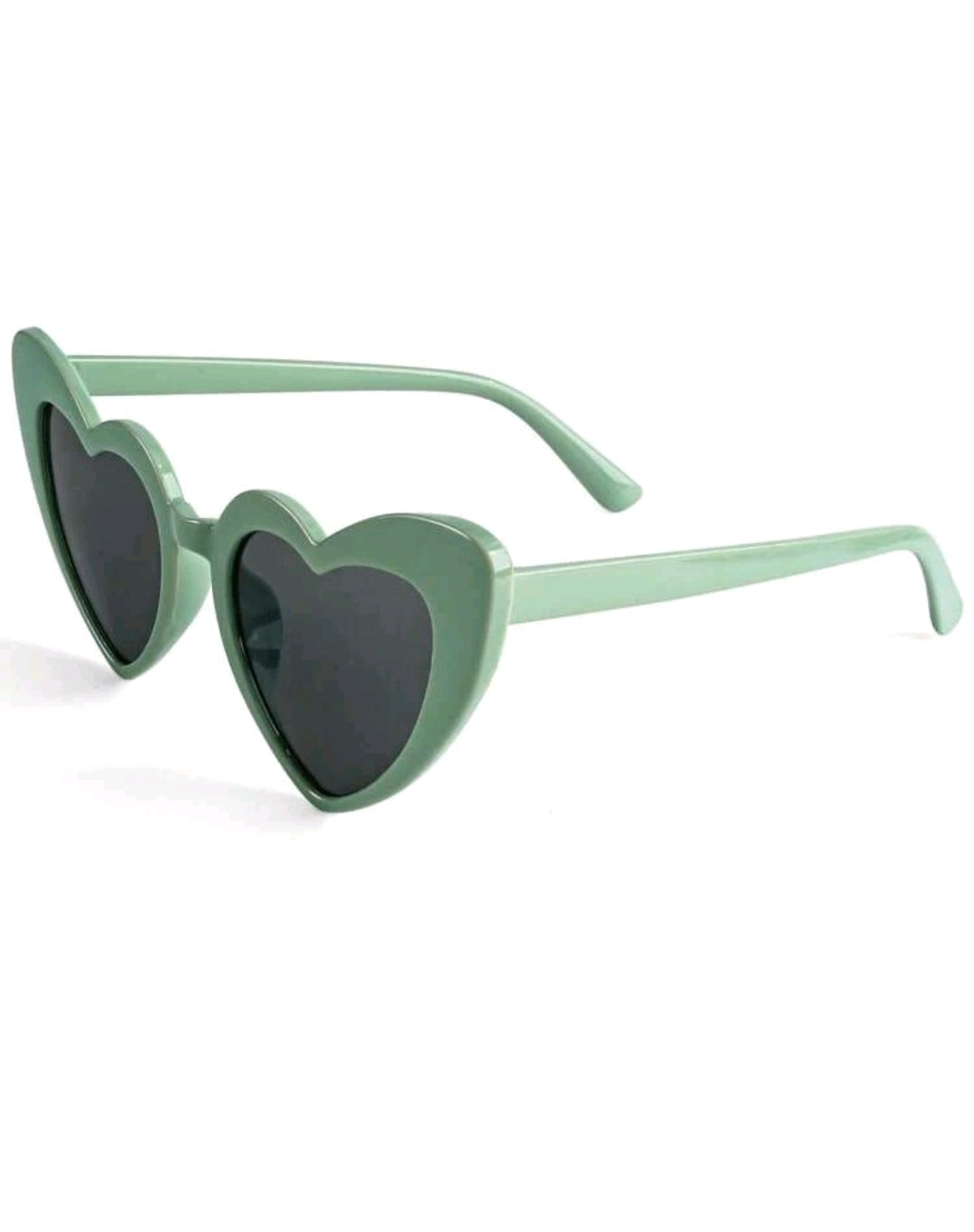 6pc Heart Shaped Glasses For Wedding Team - Green