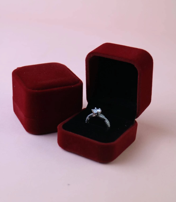 Burgundy Proposal Ring Holder