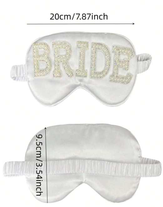 Pearl Letter BRIDE Eye Mask
