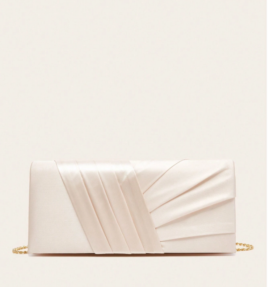 Pleated Satin Clutch Bag