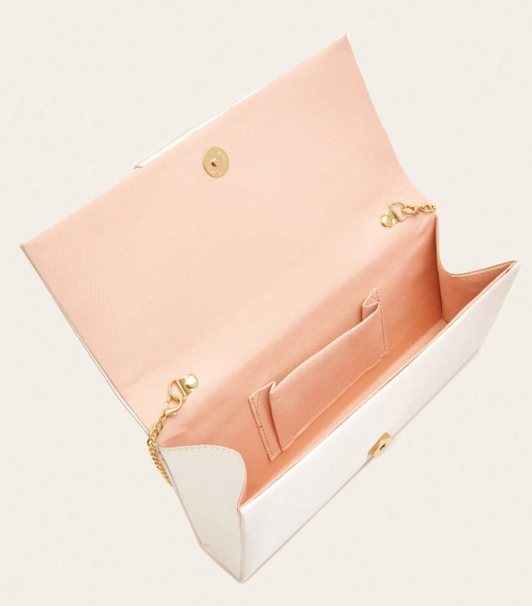 Pleated Satin Clutch Bag