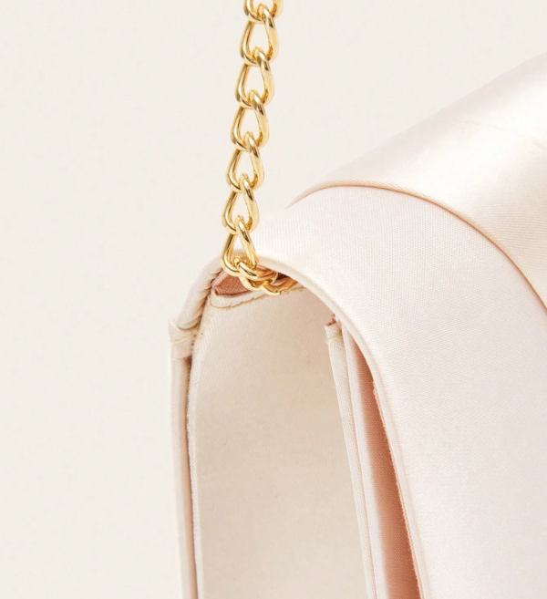 Pleated Satin Clutch Bag