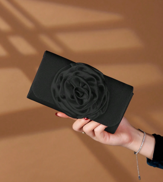 Rose Decor Evening Bag Clutch