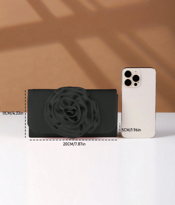 Rose Decor Evening Bag Clutch