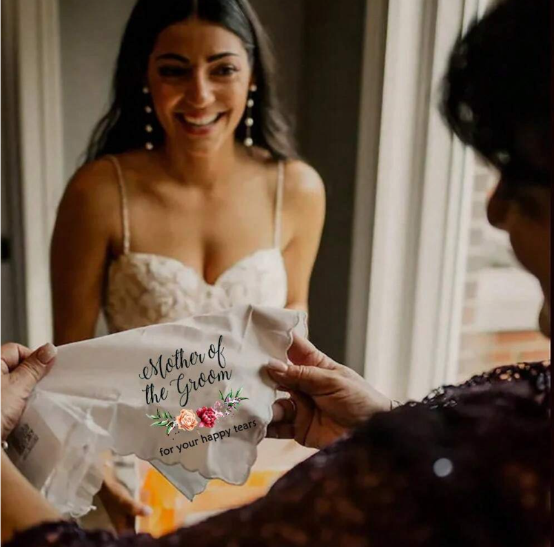 Mother Of The Bride Floral Handkerchief