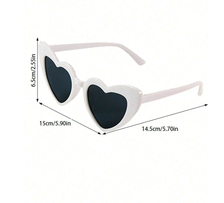7 pairs Heart Shaped Glasses For Wedding Team - Pink