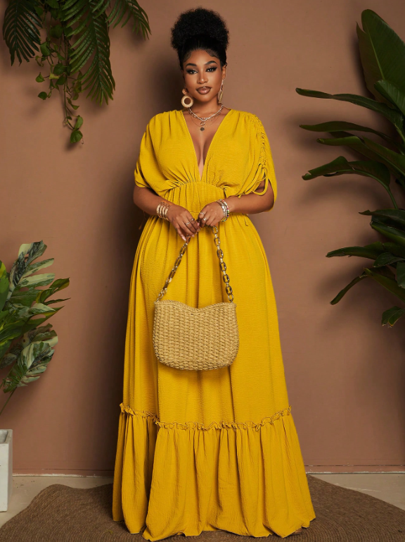 Plus Size Batwing Sleeve Dress