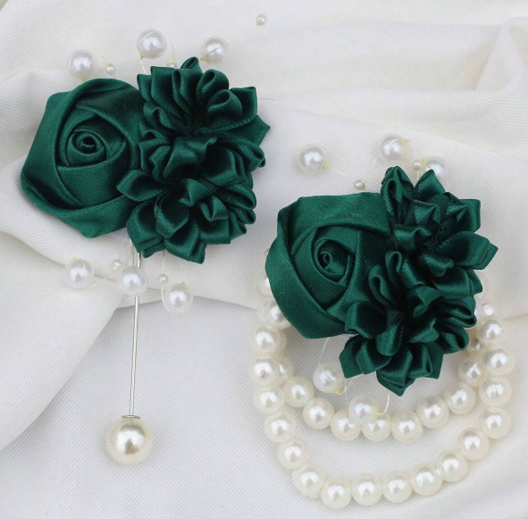 Corsage and Boutonniere Green
