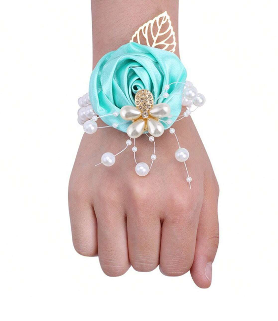 Faux Pearl Floral Bracelet Corsage
