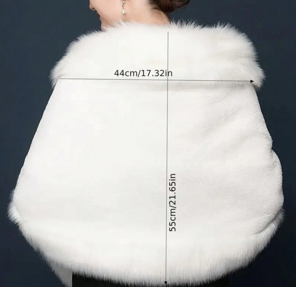 Baroque Style White Fluffy Shawl