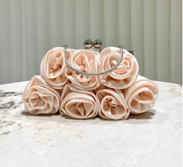 Vintage Fabric Rose Shaped Handbag