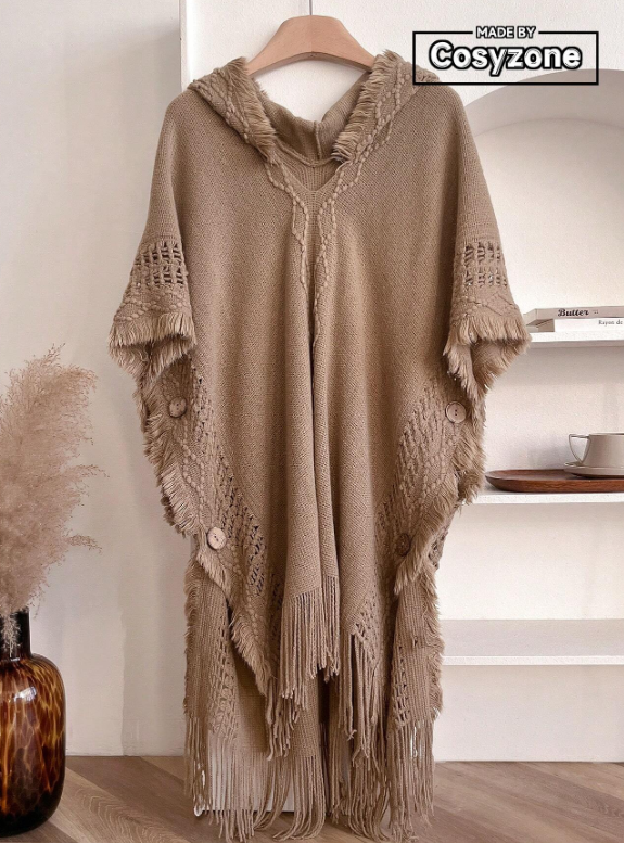 Bohemian Style Warm Knitted Pullover Shawl