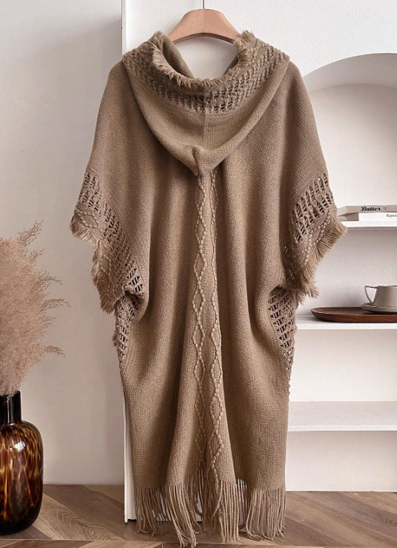 Bohemian Style Warm Knitted Pullover Shawl