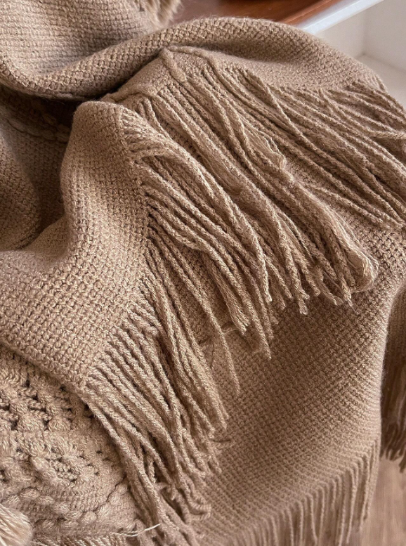 Bohemian Style Warm Knitted Pullover Shawl