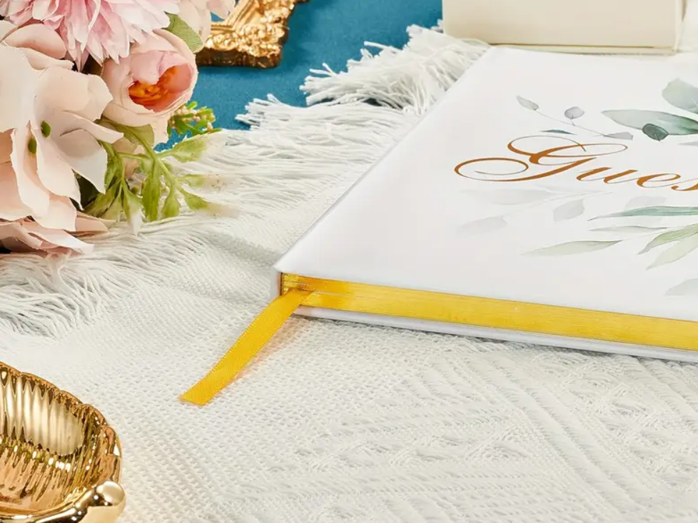 Eucalyptus Golden Foil Wedding Guest Book