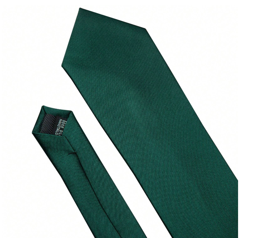 Tie And Pocket Square Set Dark Green