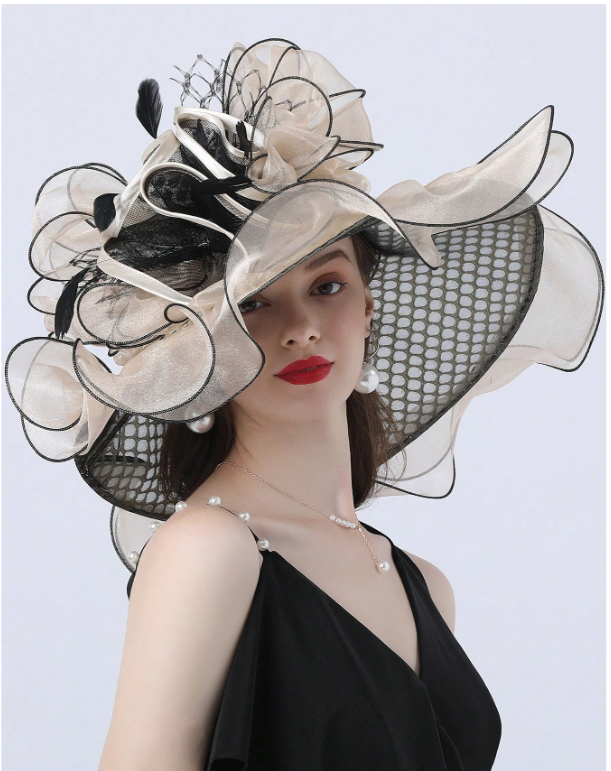 Organza Wedding Bridal Fascinator Hats Tea Party Dress Hat