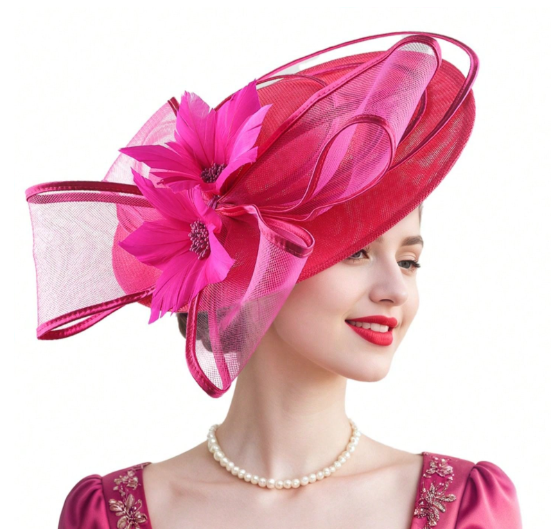 Sinamay Fascinator Hat For Women, Charming Tea Party Formal Hat