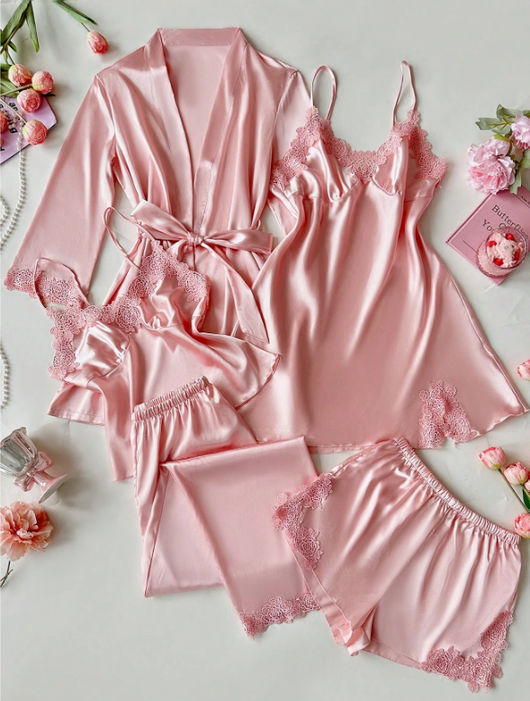 5pcs Embroidered Sleepwear Set