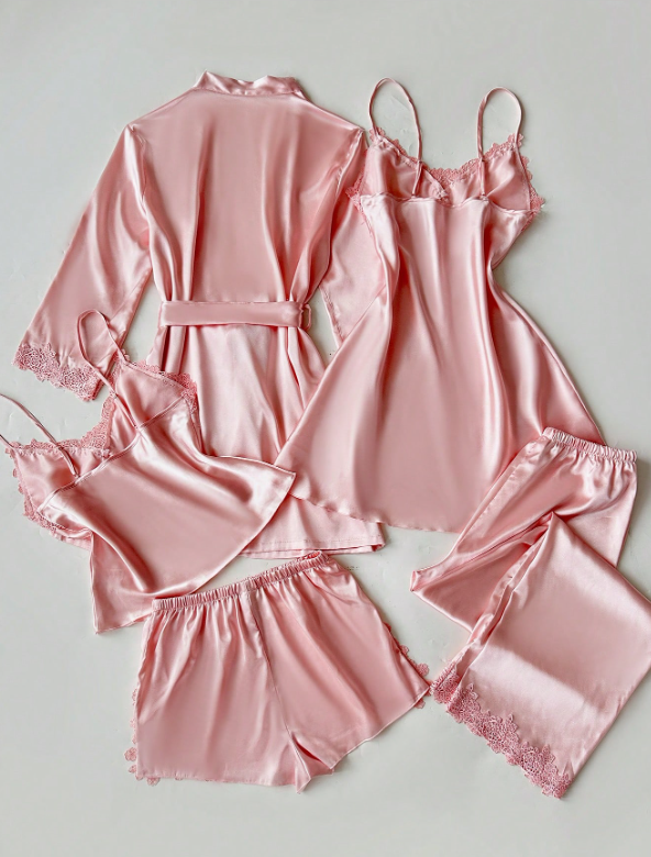 5pcs Embroidered Sleepwear Set