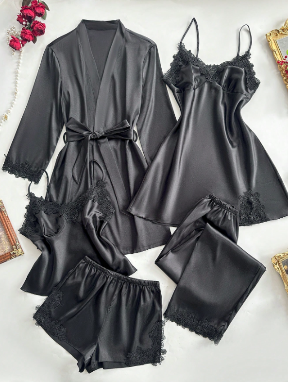 5pcs Embroidered Sleepwear Set