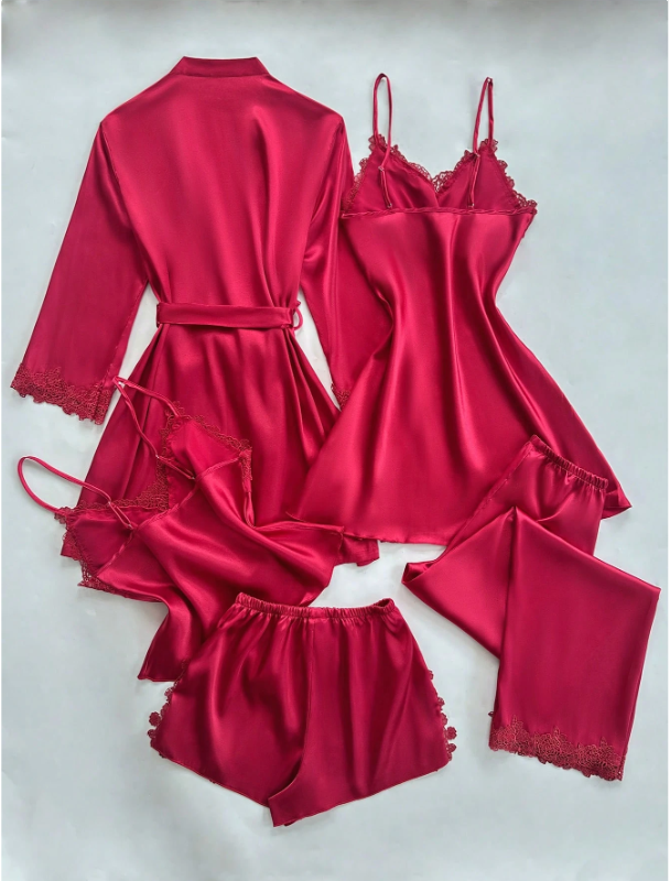 5pcs Embroidered Sleepwear Set