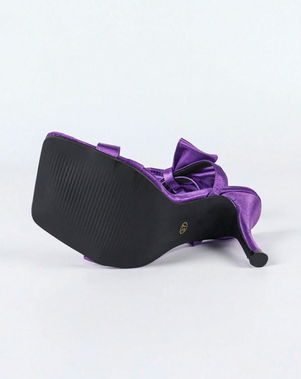 Purple Square Toe High Heel Sandals