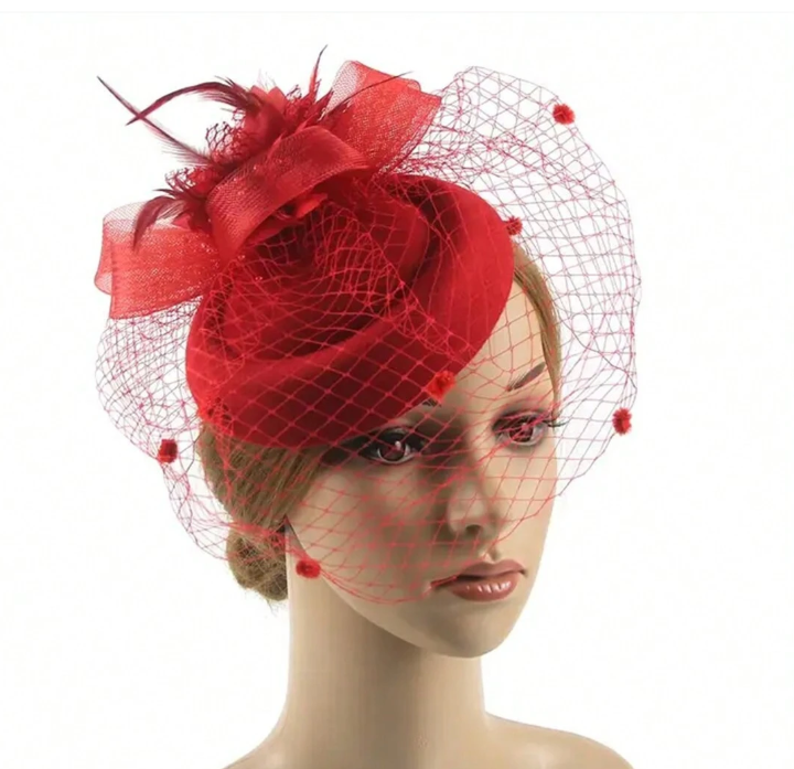 Red Mini Fascinator