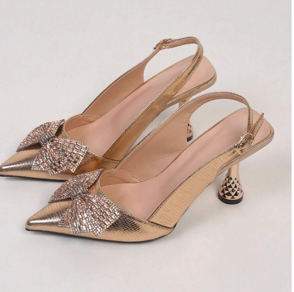 Pointed Toe Stiletto Heels With Pyramid Heels