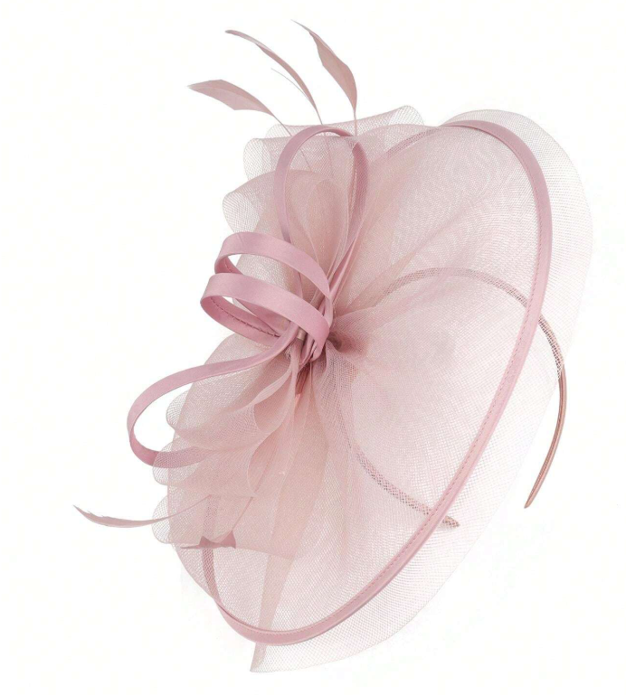 Pink Cocktail Flower Mesh Headwear