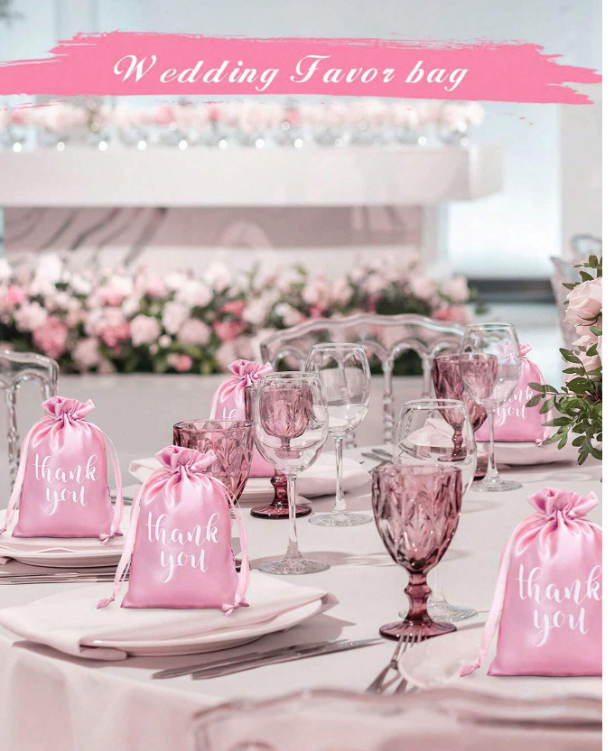 20Pcs Thank You Satin Gift Bags