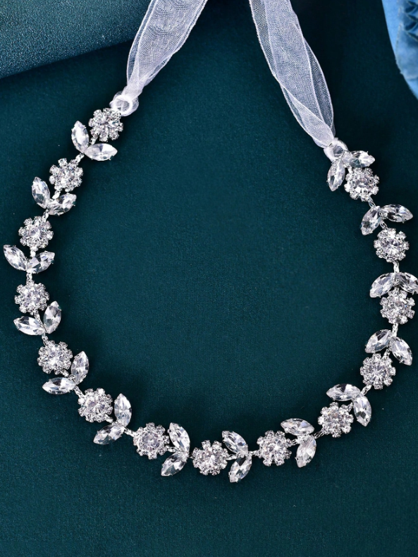 Bridal Alloy Headband With Organza Fabric