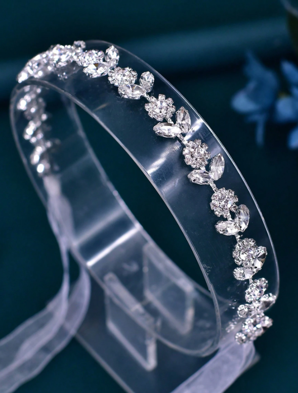 Bridal Alloy Headband With Organza Fabric