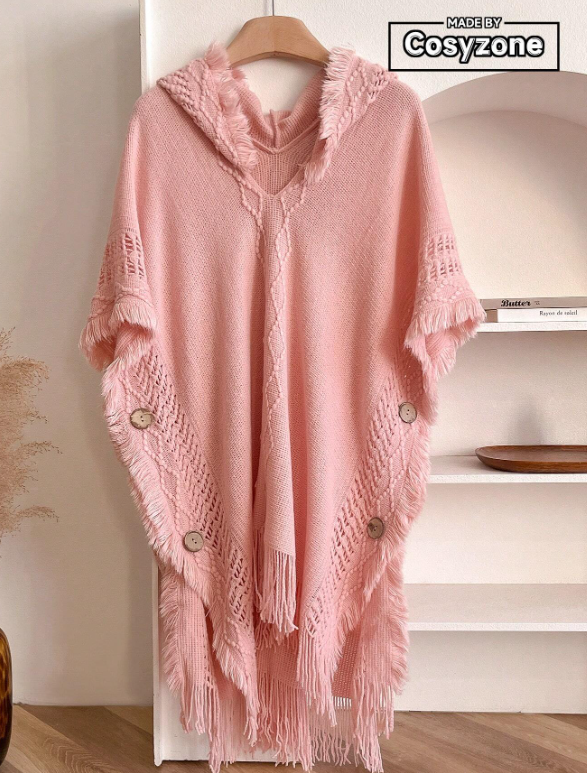 Bohemian Style Warm Knitted Pullover Shawl