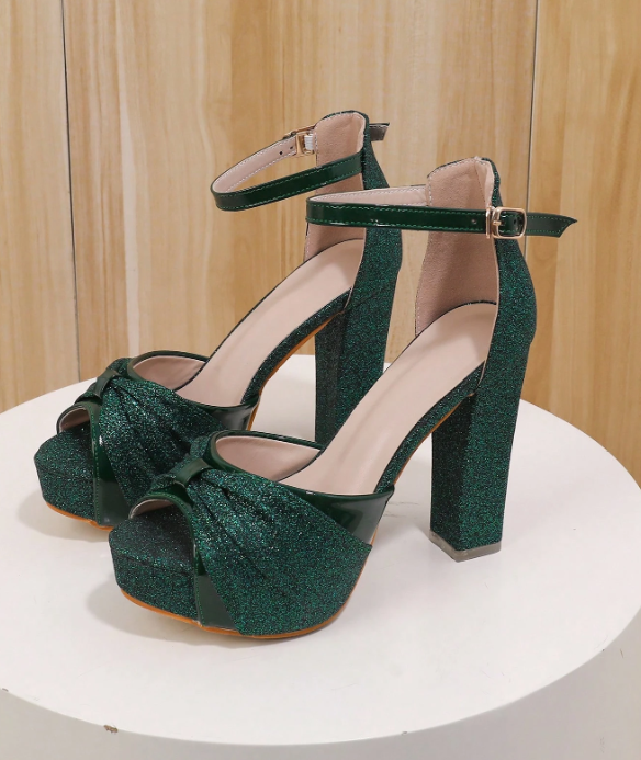 Platform Peep Toe Chunky Heel