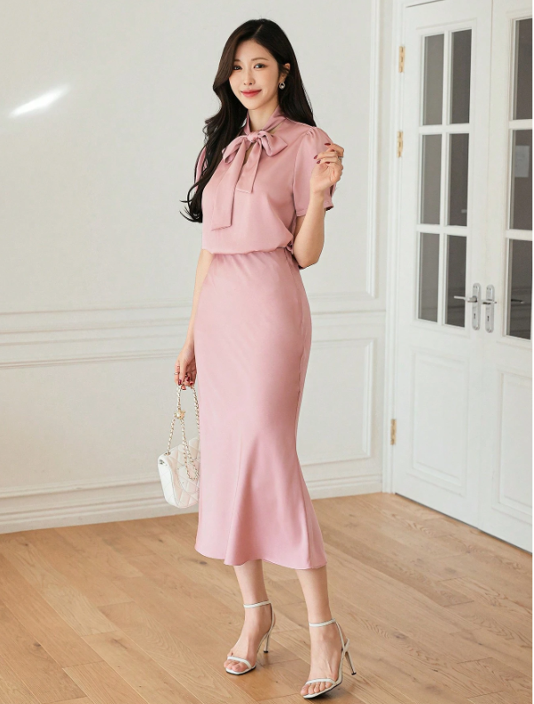 DAZY 2pcs/Set Puff Sleeve Blouse And Skirt